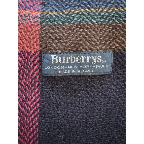 Vintage Burberry Extra Large Wool Scarf Shawl Made In Ireland 53 In - Picture 12 of 12